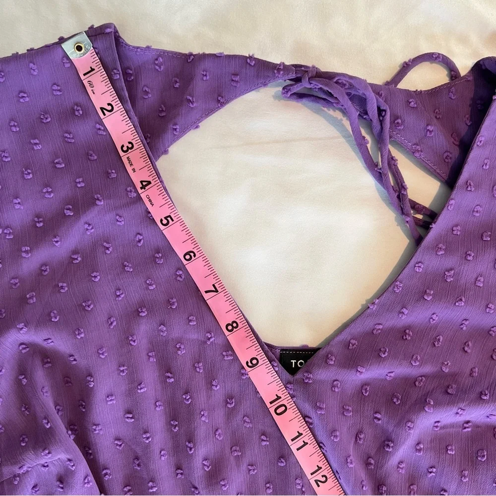 Torrid Purple Tea Length Clip Dot Open Back A-Line Dress Size 1 - Picture 10 of 17